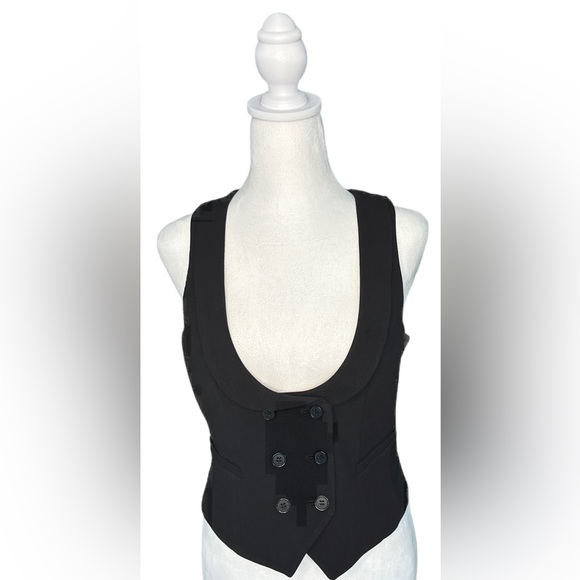 Double Breasted Black Vest with adjustable strap - Picture 1 of 5